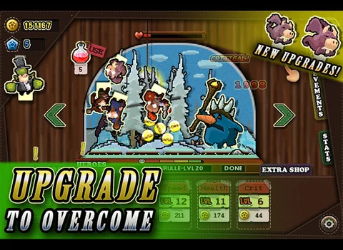 Изображение игры: Tap Heroes - Relaxing Idle Grinder Clicker Game - Defeat Critters Levelup Gather XP and Increase Stats!