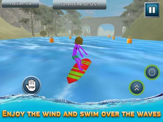 Изображение игры: Stickman Surfboard Sports Race