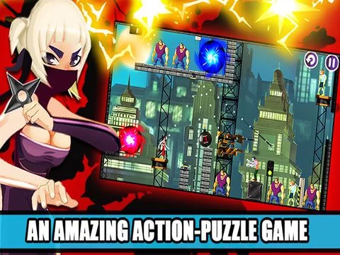 Изображение игры: Ninja Samurai Girls Vs Zombies (a puzzle action level game)