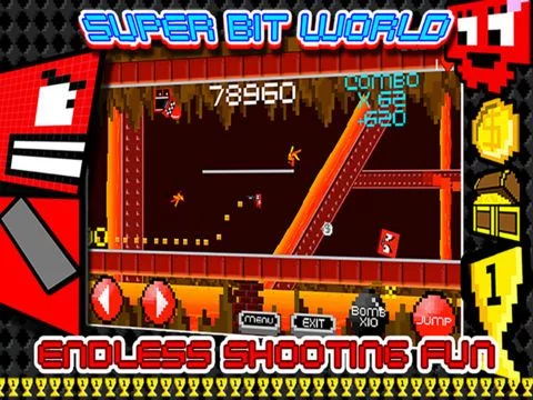 Изображение игры: SUPER BIT WORLD: 2D Jump Platformer X Free - from Cobalt Play 8 Bit Games