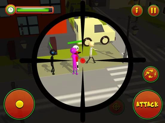 Изображение игры: Stickman City Sniper Shooting