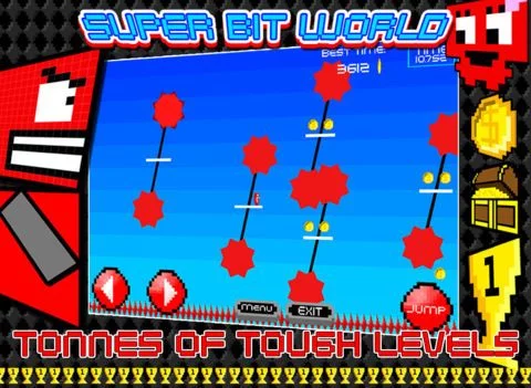 Изображение игры: SUPER BIT WORLD: 2D Jump Platformer X Free - from Cobalt Play 8 Bit Games