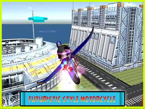 Изображение игры: Flying Motorcycle Simulator – Futuristic bike Air flight stunts Free Game