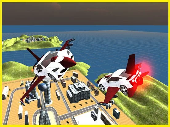 Изображение игры: Futuristic F16 Flying Car Free Simulator – Jet fighter Car Air Stunts