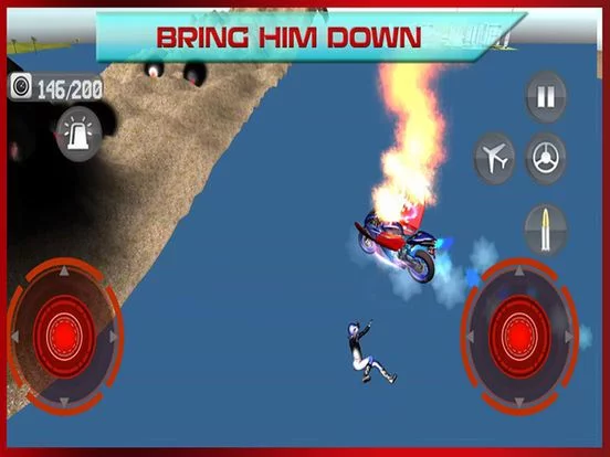 Изображение игры: Flying Bike: Police vs Cops - Police Motorcycle Shooting Thief Chase PRO Game