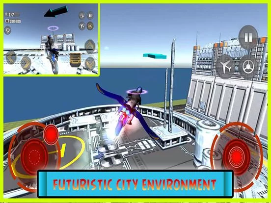 Изображение игры: Flying Motorcycle Simulator – Futuristic bike Air flight stunts Free Game