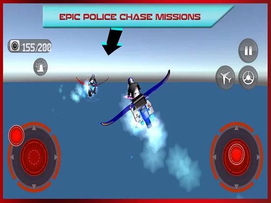 Изображение игры: Flying Bike: Police vs Cops - Police Motorcycle Shooting Thief Chase PRO Game