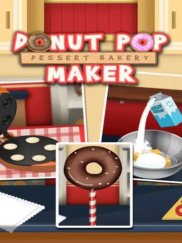 Изображение игры: Awesome Donut Cake Pop Dessert Breakfast Shop Maker
