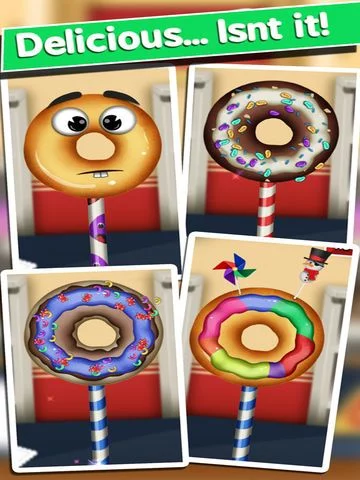 Изображение игры: Awesome Donut Cake Pop Dessert Breakfast Shop Maker