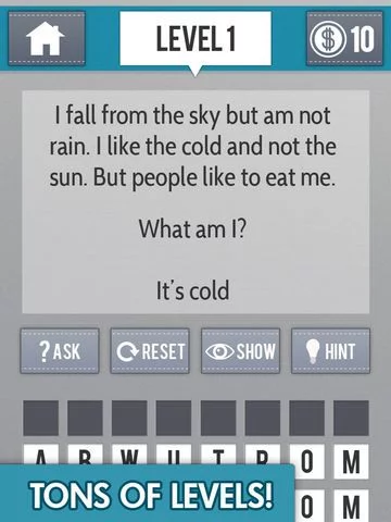 Изображение игры: The Riddle Game - A Challenging Word Puzzle Game for Your Brain