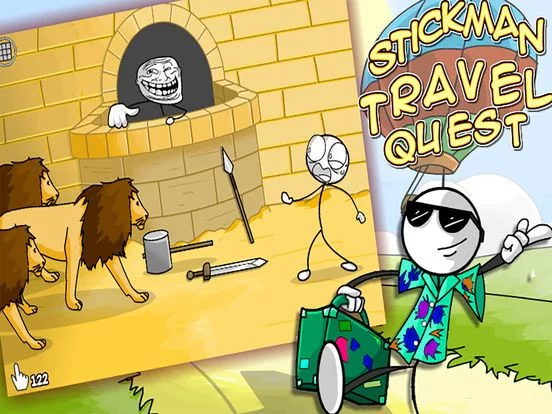 Изображение игры: Stickman Travel Quest - Puzzle Adventure Game