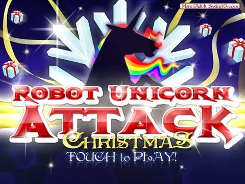 Изображение игры: Robot Unicorn Attack Christmas Edition