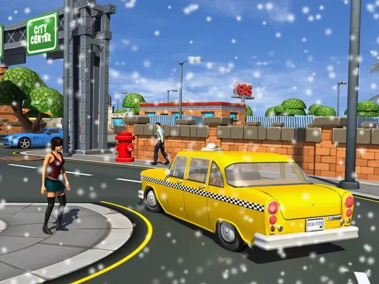 Изображение игры: Winter Taxi Parking Simulator - taxi driver games,parking games