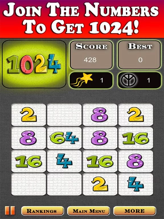 Изображение игры: 1024 -The Little Brother of 2048, Free Puzzle Game