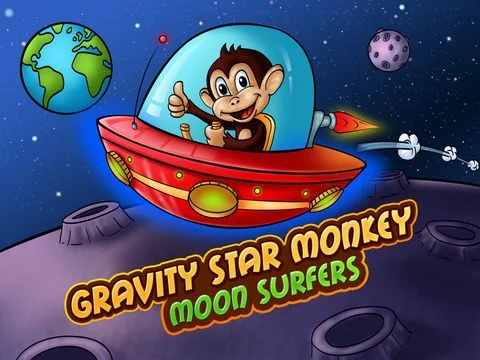 Изображение игры: Gravity Star Monkey: Moon Surfers - Little Space Pet Adventure (Free Game)