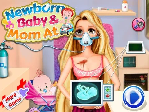 Изображение игры: New Born Baby And Mom At Ambulance