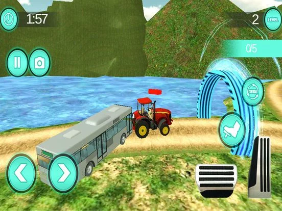 Изображение игры: Offroad Tractor Towing Bus