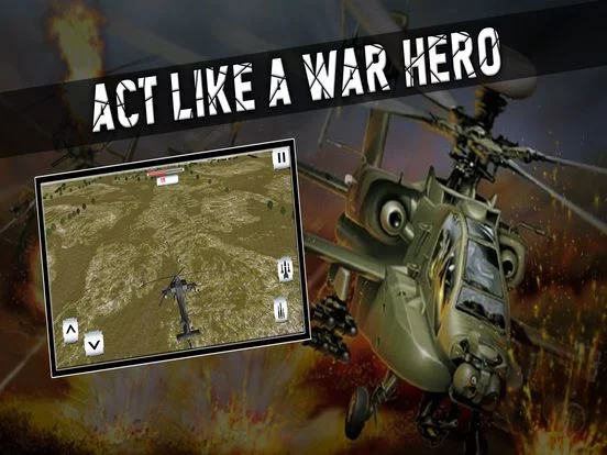 Изображение игры: Real Apache Missions 3d - Kill the terrorists with your helicopter and shoot tanks and trucks in this battle.
