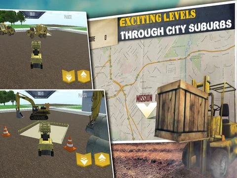 Изображение игры: Heavy Construction Simulator- Drive a forklift through the city suburbs to become a construction master