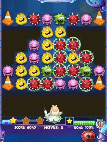 Изображение игры: Crazy Doctor VS Weird Virus Free - A cool matching link puzzle game