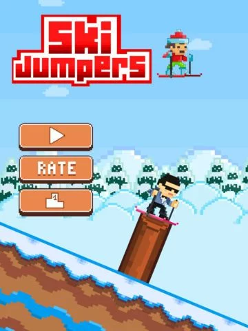 Изображение игры: Ski Jumpers - Play Free Pixel 8-bit Skiing Games
