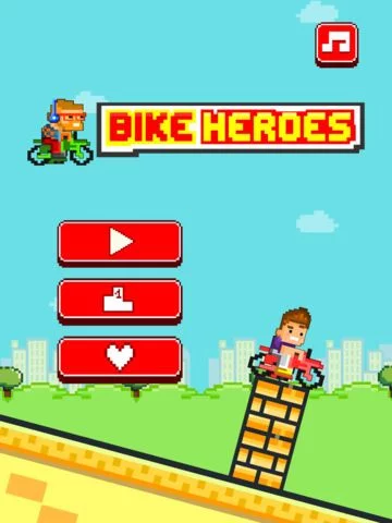 Изображение игры: Bike Heroes - Play Free 8-bit Pixel Moto Racing Games