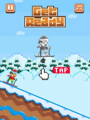 Изображение игры: Ski Jumpers - Play Free Pixel 8-bit Skiing Games