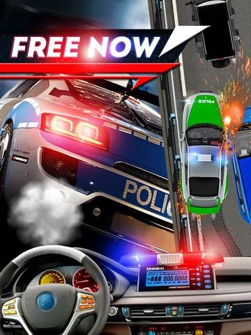 Изображение игры: 2D Fast Police Car Chase Game - Free Real Speed Driving Racing Games