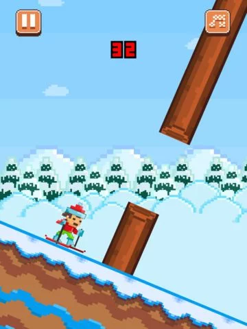Изображение игры: Ski Jumpers - Play Free Pixel 8-bit Skiing Games