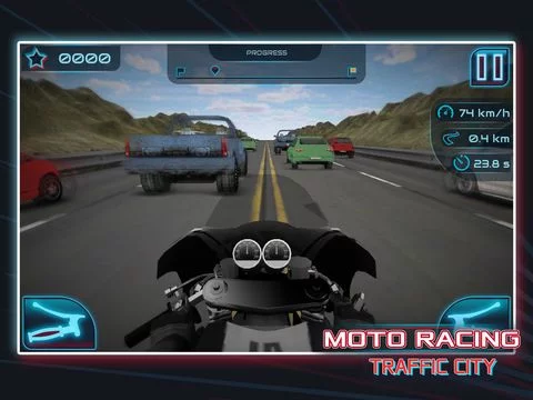Изображение игры: Moto Racing: Traffic City FREE