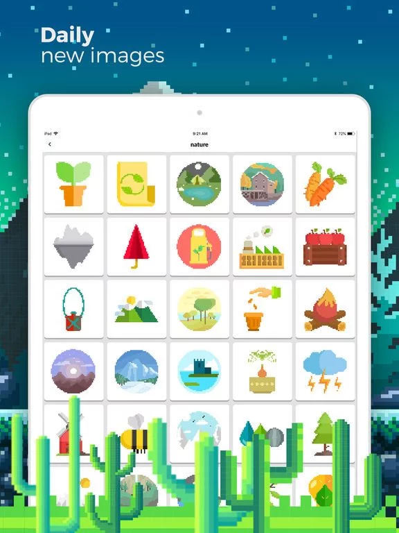 Изображение игры: Nature Pixel Art Coloring Book