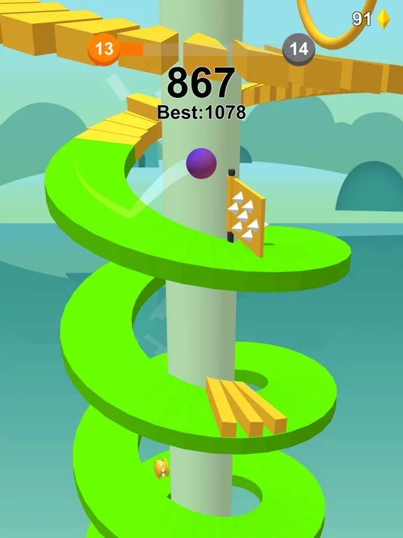 Изображение игры: Jump Ball-Bounce On Tower Tile