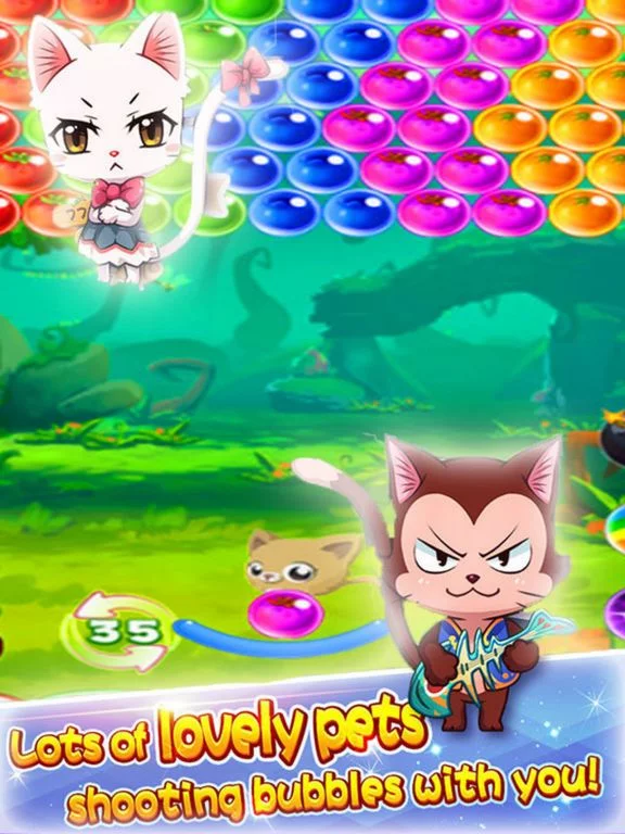 Изображение игры: Cat Shoot Ball - Bubble Fruit