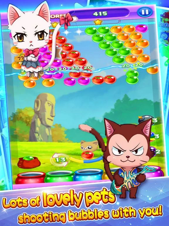 Изображение игры: Cat Shoot Ball - Bubble Fruit