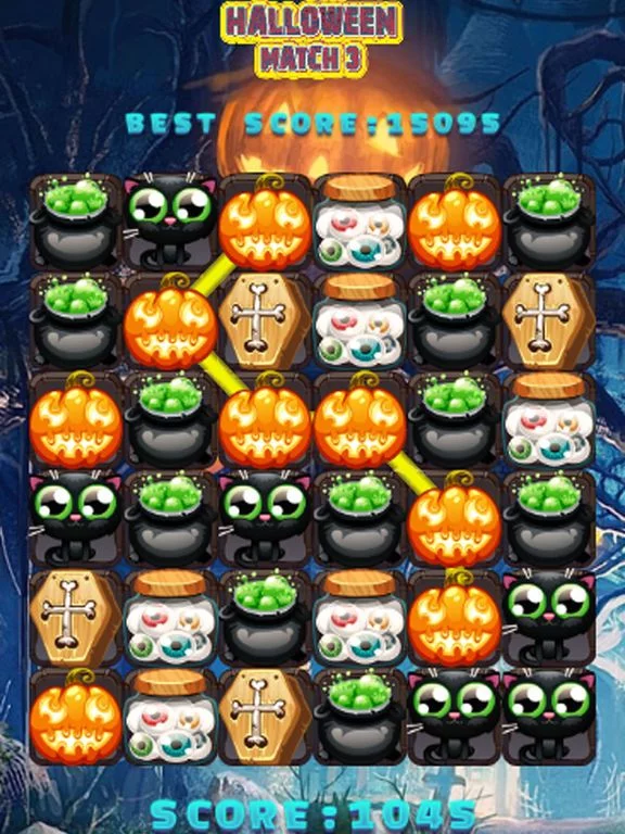 Изображение игры: Halloween Monster Match 3 Games Puzzle