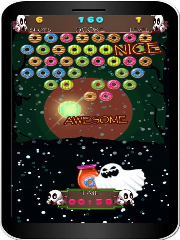 Изображение игры: Ghost Donut Shooter - Puzzle Bubble Deluxe