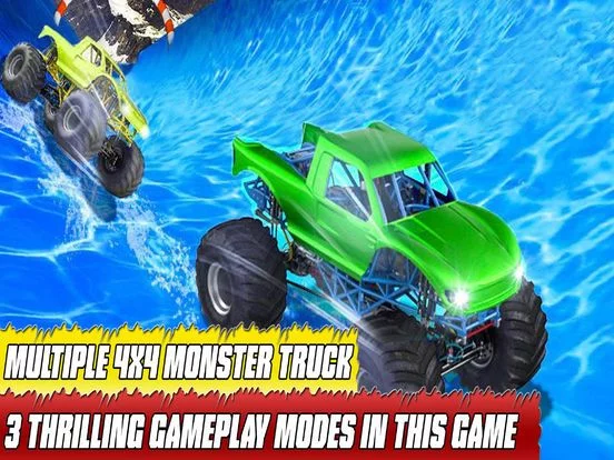 Изображение игры: water slide monster truck Race