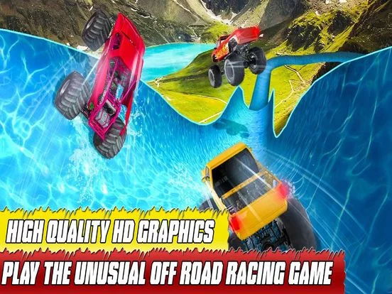 Изображение игры: water slide monster truck Race