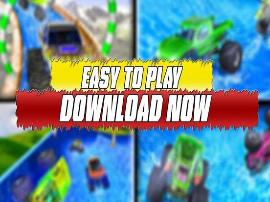Изображение игры: water slide monster truck Race