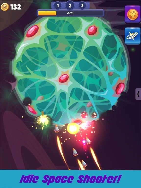 Изображение игры: Idle Planet: Space Tap Shooter