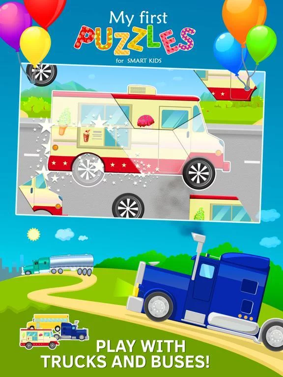 Изображение игры: Trucks and Car Jigsaw Puzzles for Toddlers Free