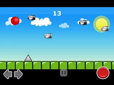 Изображение игры: A Red Ball Bullet Escape! - Avoid Bouncing Spikes