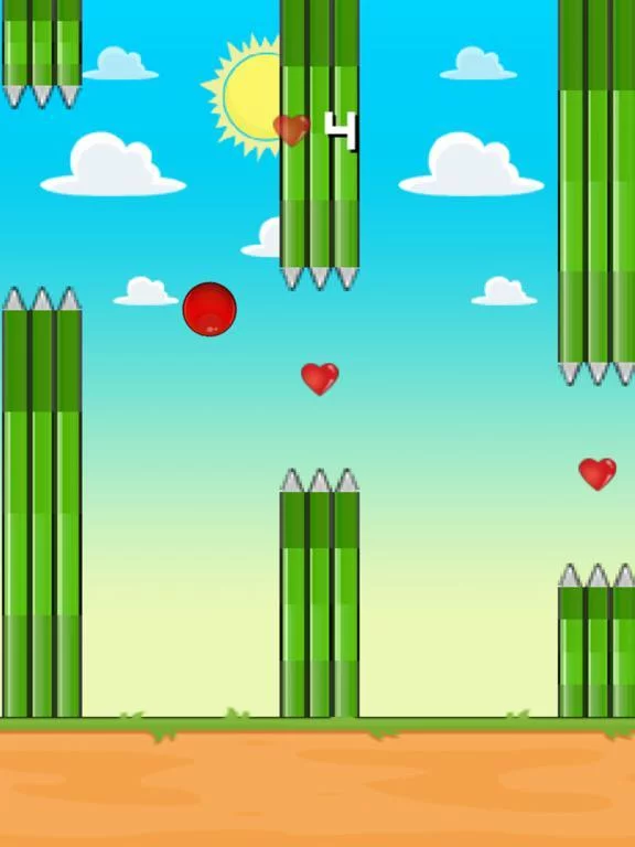 Изображение игры: Flappy Red Ball - Tiny Flying