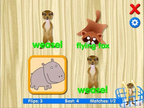 Изображение игры: Animals matching memory game for kids