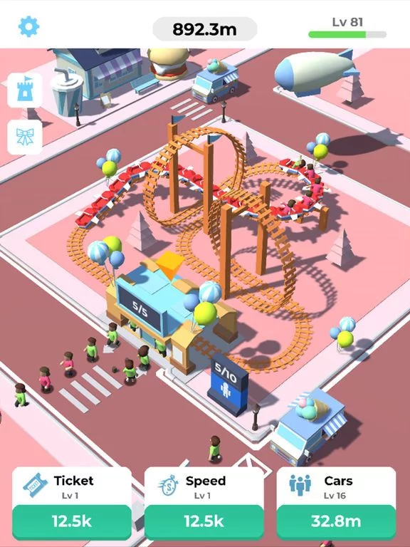 Изображение игры: Idle Roller Coaster