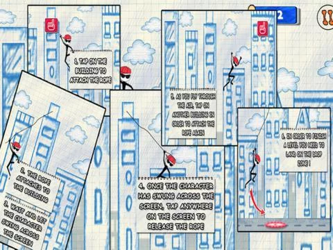Изображение игры: Stick-man Swing Adventure: Tight Rope And Fly