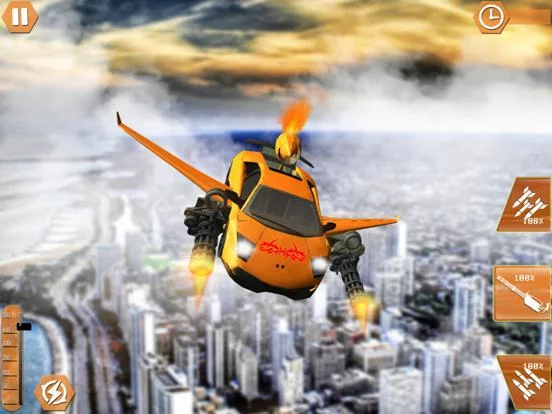 Изображение игры: Flying Car Shooting Chase: Air Stunt Simulator