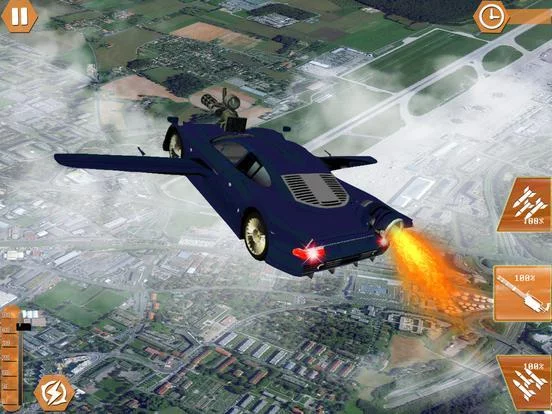 Изображение игры: Flying Car Shooting Chase: Air Stunt Simulator