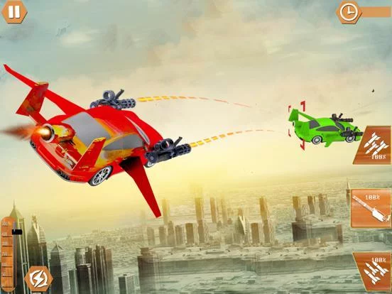 Изображение игры: Flying Car Shooting Chase: Air Stunt Simulator