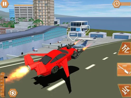 Изображение игры: Flying Car Shooting Chase: Air Stunt Simulator